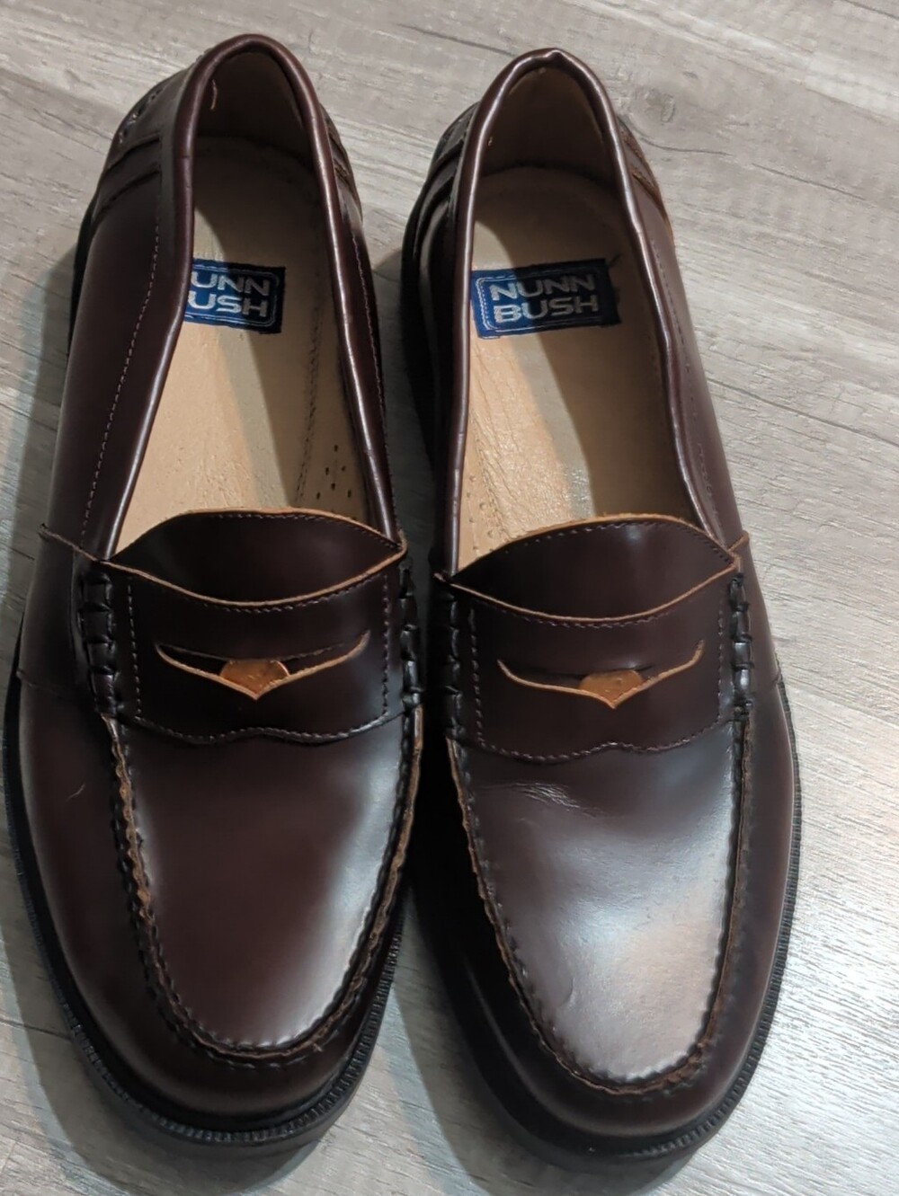 Nunn Bush Men's Dark Brown Leather Penny Loafers